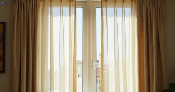 Dusty and dull curtains in new-gisborne-vic before steam cleaning